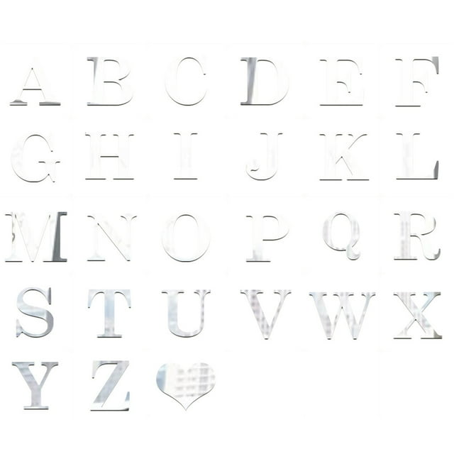 English Letters Mirror Sticker 3D Acrylic Mirrored Decals 3D Alphabet Mirrored Decals DIY Room Home Decoration Wallpaper