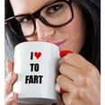 thumbnail image 2 of 3dRose, I HEART TO FART, 11oz Two-Tone Red Mug, 2 of 7