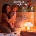 thumbnail image 2 of AuroraNiteBeam Mushroom Silicone Night Light for Baby Nursery 3 Adjustable Brightness Levels,30-Min Timer,Rechargeable & Waterproof LED Lamp for Kids Room/Camping/Home Decor, 2 of 9