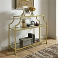 thumbnail image 2 of Crosley Furniture Aimee Metal/Tempered Glass Accent Console Table in Gold/Clear, 2 of 7