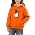 thumbnail image 2 of DJDLJWCJ Big Girls Halloween Hoodie Loose Fit Long Sleeve Pullover Stretch Soft Casual Tops Orange Size 7, 2 of 10