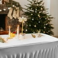 thumbnail image 6 of SUNTQ Table Skirt for Rectangle Tables 6ft , Fitted Table Cover for 6 foot table, White Table Cloth for 6 ft Table with Skirt, Wrinkle Resistant Spandex Table Skirt and Table Cloths for Parties, 6 of 7
