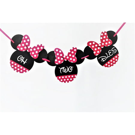 Minnie Mouse Birthday Banner One Birthday Banner Oh Two Dles