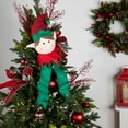 thumbnail image 3 of Northlight 16" Plush Red and Green Elf Christmas Tree Topper, Unlit, 3 of 7