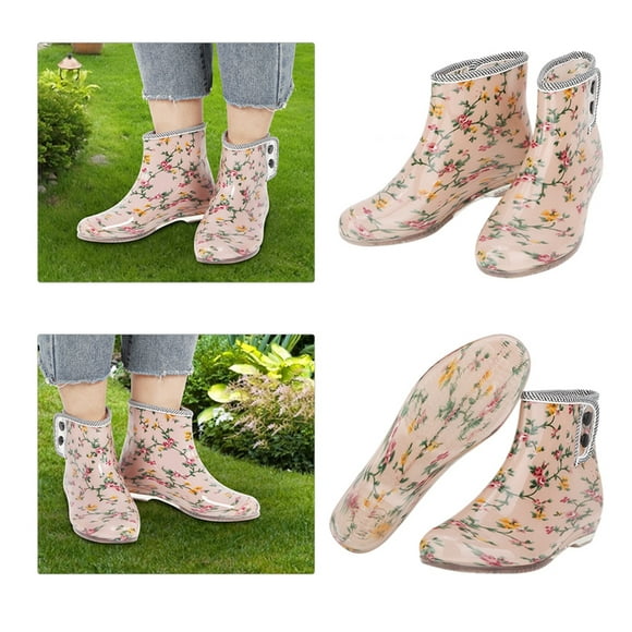 LHCER Waterproof  Woman Rain Boots,  Anti-slip Woman Rain Boots,Waterproof  Anti-slip Printing Women Rain Boots Garden Shoes