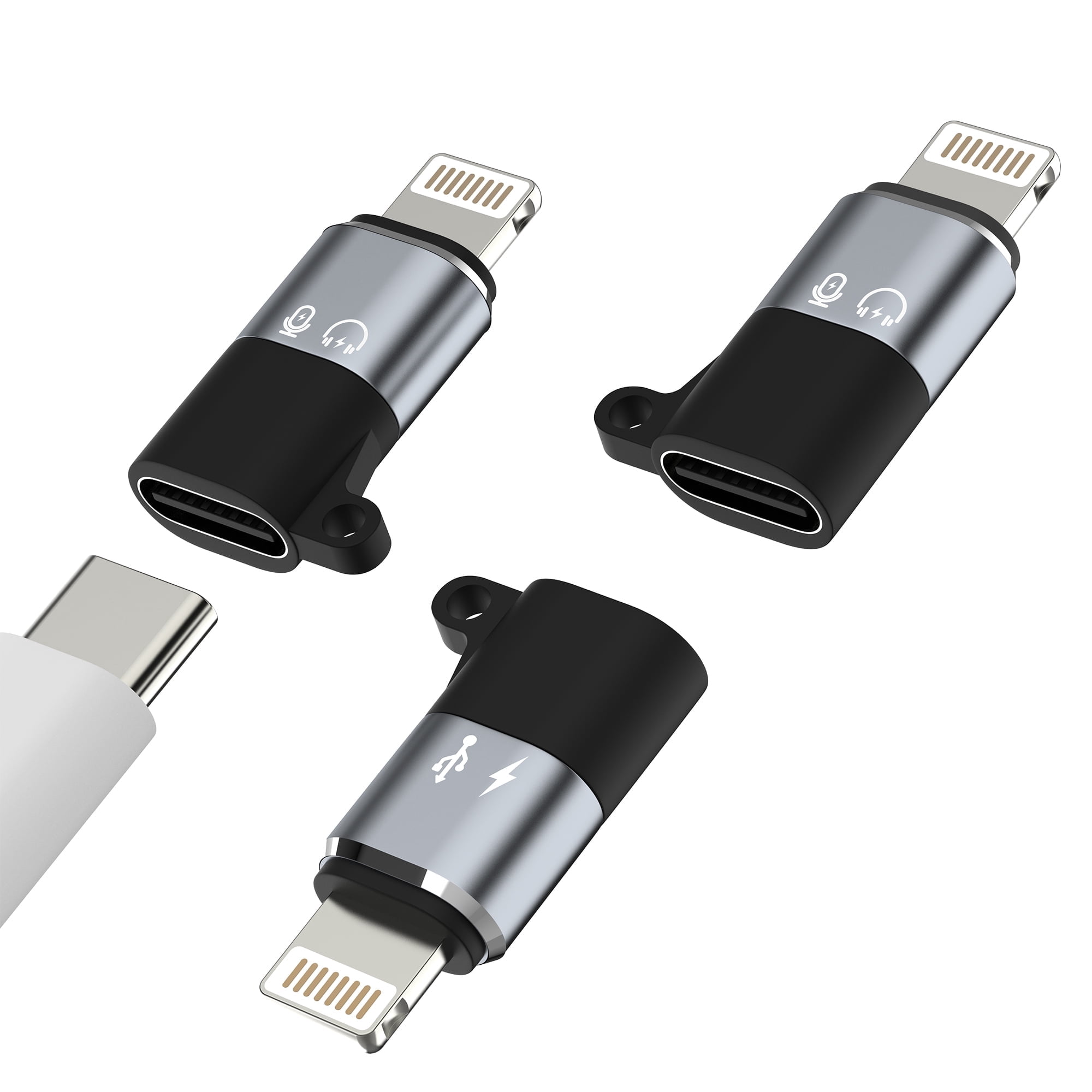 Audio OTG Adapter USB C Female to Lightning Male(3pack)for iPhone 14 13 12 11 Pro Max Type C Charging Cable for Apple MFI Converter for ipad air Camera Card Reader Connector Data Transfer Accessories