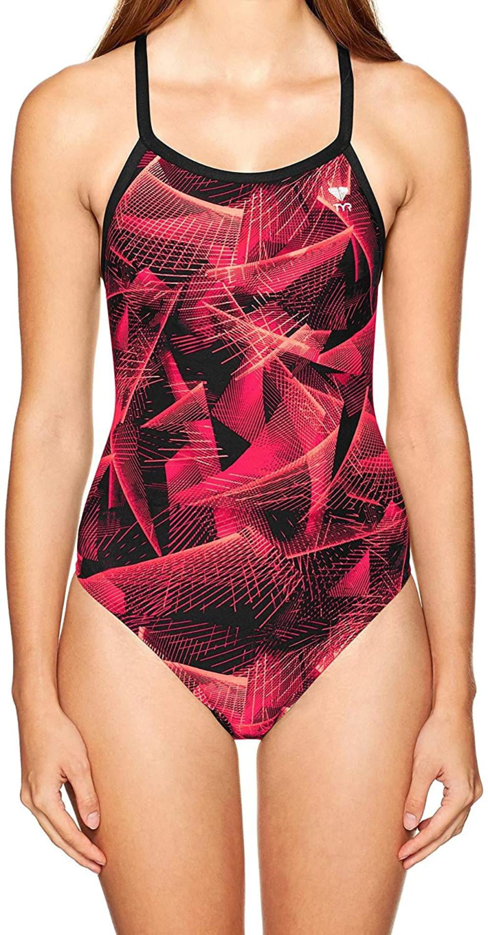 TYR Womens Axis Diamondfit, Red, 28, 94% Polyester, 6% Spandex By 