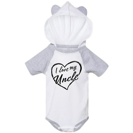 

Inktastic I Love My Uncle in Black Chalk Heart Gift Baby Boy or Baby Girl Bodysuit