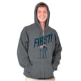 thumbnail image 5 of First on the Moon USA Flag Astronaut Zip Up Hoodie Men's Women's Brisco Brands 4X, 5 of 6