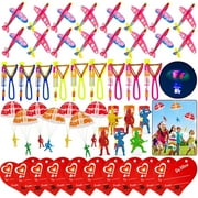 JoyX 116PCS Valentines Party Gifts for Kids 84 Flying Toys +32 Valentines Day Cards Led Copter Foam Airplane Parachute Outdoor Toy Bulk Party Supplies Classroom School Exchange Carnival Game Prizes