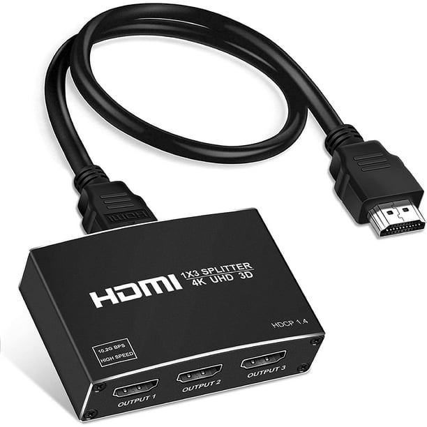 Commutateur HDMI 2 entrées 1 sortie et 1 entrée 2 sorties répartiteur 4K, 2  ports commutateur bidirectionnel HDMI pour/PS5/PS4/Xbox/Apple TV/Sky  Box/Fire TV/DVD/Blue Ray 