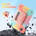 thumbnail image 4 of Rugged Case for Apple Pro 11 Inch 2024, Heavy Duty Shockproof Kickstand Handle Design with Shoulder Strap Kids Friendly Drop Protection Case for iPad Pro 11 M4 2024, Colorful Pink, 4 of 5