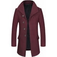thumbnail image 1 of Abrigo para hombre, chaqueta larga, abrigos gruesos, abrigo de lana de invierno para hombre, gabardina para hombre, chaqueta informal de trabajo, 1 of 5