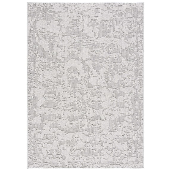 SAFAVIEH Global Herleva Abstract Indoor/Outdoor Area Rug, Grey/Light Grey, 4' x 6'