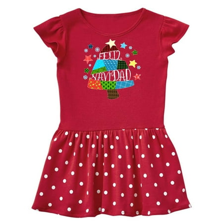

Inktastic Feliz Navidad Patchwork Tree Quilting Gift Baby Girl Dress