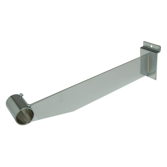 Econoco - SW/RT - 12" Chrome Bracket to Hold 1 1/4" Round Tubing Hangrail on Slatwall - Sold in Pack of 24