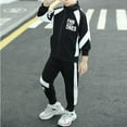 thumbnail image 3 of TiaoBug Kids Boys Athletic Sweatsuits Sets Tracksuit Long Sleeve Zipper Jacket with Sweatpants Sport Suit Black 11-12, 3 of 7