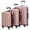 B-Rose Gold, variant on Topcobe 20" / 24" / 28" 3-in-1 Portable ABS Trolley Case, Carry On Luggage, Wine Red