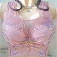 thumbnail image 2 of SMihono Full Coverage Push Up Bras for Women Corset Top Bustier Padded Underwire Bra Hide Fat Front Closure Lace Bralette Pink 38E, 2 of 6
