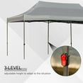 thumbnail image 3 of Outsunny 10' x 20' Pop Up Canopy Tent with Sidewalls & Doors, Instant Tents for Parties with Wheeled Carry Bag, Height Adjustable, for Outdoor, Garden, Patio, Gray, 3 of 8