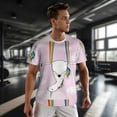 thumbnail image 3 of Wukai Aerial Yoga for Unicorn Print Men's Short-Sleeved Mesh T-Shirt,Quick-Dry Short Sleeve Workout T-Shirt-Large, 3 of 8