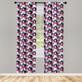 thumbnail image 3 of Ambesonne Abstract Curtains, Geometric Grunge Motif, Pair of 28"x84", Violet Blue White, 3 of 5