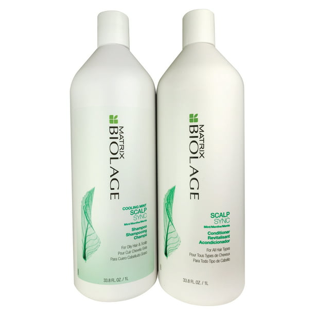 Matrix Biolage Scalp Sync Mint Shamp And Cond Duo Liter  oz For all Hair  Types 