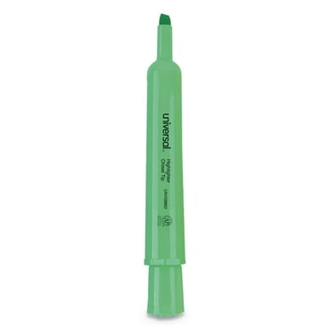Universal Chisel Tip Fluorescent Green Ink Green Barrel Desk Highlighters (1 Dozen)