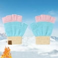 thumbnail image 2 of UngA Kids Winter Knitted Mitten Gloves Fingerless Gloves for Teen Boys Girls Warm Lightweight Soft Mittens for Cold Weather (Sky Blue,6-12 Years), 2 of 4