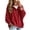 #0084-Red, variant on Pounoo Hoodies for Women Pullover Hooded Henley Button Long Sleeve Corduroy Texture Tops for Women Loose Fit Y2K Trendy Boho Womens Tops