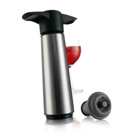 Wine Saver Pump - Vacu Vin Wine Saver Pump With 1 Stopper, Stainless Steel