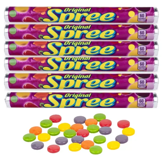 SPREE Original Rolls, Tart Sweet Hard Candies, 1.77-Ounce (Pack of 6) On Sale!