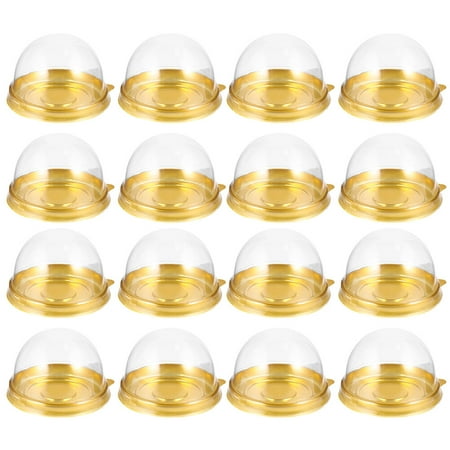

NUOLUX 200pcs Round Shape Mid-Autumn Festival Moon Cake Tray Dessert Box Golden Bottom