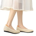 thumbnail image 1 of Zapatos para Vestir Planos Ballet Sin Cordones Punto Mujer (Beige 38), 1 of 9