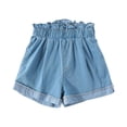thumbnail image 3 of Eltusu Girls Denim Shorts, Elastic Waist Summer Breathable Casual Kids Jean Shorts Blue Size 7-8 T, 3 of 8