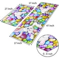 thumbnail image 3 of Easter Kitchen Rug Sets 2 Piece Anti Fatigue Floor Mat,Cartoon Funny Rabbit Bunny Eggs Kitchen Mats Leather Waterproof & Non-Slip Comfort Standing Mats for Kitchen,Sink,Office,Laundry, 3 of 6
