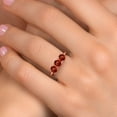 thumbnail image 4 of Gem Stone King 18K Rose Gold Plated Silver Red Garnet Engagement Ring for Women | 1.65 Cttw | Round 5MM | Gemstone January Birthstone | Size 7, 4 of 6