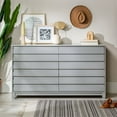 thumbnail image 5 of Pemberly Row Modern Grooved Panel 6-Drawer Wood Bedroom Dresser in Gray, 5 of 13