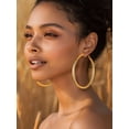 thumbnail image 5 of FindChic 60mm Hoop Earrings for Women Black Gold Plated Oversized Dangle Earrings Stainless Steel Loop Earrings, Valentines Day Gifts for Her with Box, 5 of 8