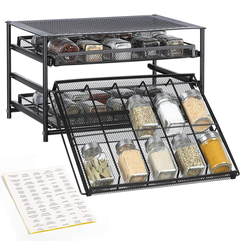 30-Bottle Spice Rack Organizer, 3-Tier - Dark