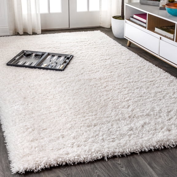 JONATHAN Y ALASKA SHAG 8 x 10 Area Rug, Aydin Plush - Ivory, ALA102B-8