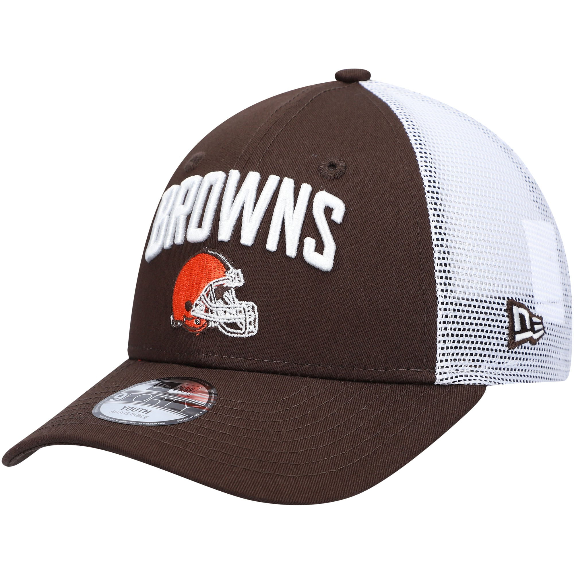 Cleveland Browns Trucker Hat Team Title 9FORTY Adjustable Snapback 