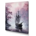 thumbnail image 2 of Designart "Enigmatic Voyage of the Pirate Ship I" Coastal Canvas Wall Art - Coastal Purple Coastal Boat Hallway Wall Art Decor, 2 of 6