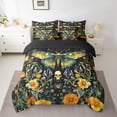 thumbnail image 2 of YST Moth 7-Piece Comforter Set, Full Size, Sun and Moon Theme, Sugar Skull Gothic, Halloween Spooky, Reversible, 2 of 5