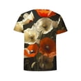 thumbnail image 5 of Camisas de Manga Larga para las Mujeres Suelto Ajuste Impreso Verano Sexy Cuello Redondo Superior, Poliéster Regular, 5 of 5