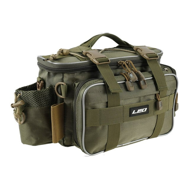 Fishing Tackle Bag Waterproof Fishing Tackle Storage Bag Large Capacity Multi-pockets Accessories Holder Lures Storage Pouch Portable Fishing Bag for Outdoor Sea Fishing