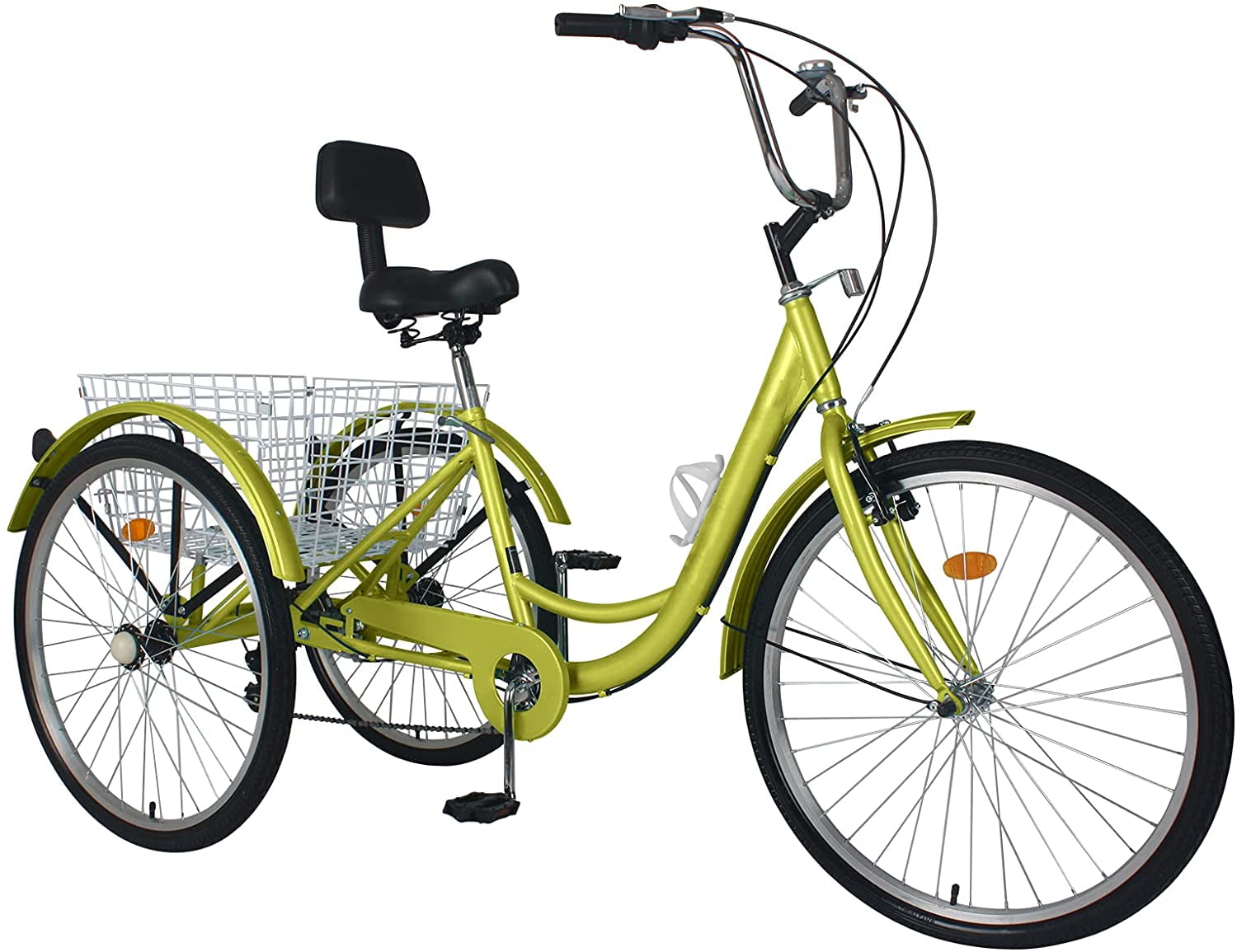 Adult Senior Tricycle 3 Wheel Bike Tribike Bicycle 6 Speed 24" w/Shopping Basket 