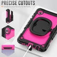 thumbnail image 7 of Case for Samsung Galaxy Tab A11 2025/Tab A9 2023 8.7 inch, 360 Rotating Stand Handle Pencil Holder Shoulder Strap Heavy Duty Shockproof Cover, Rose PC, 7 of 7