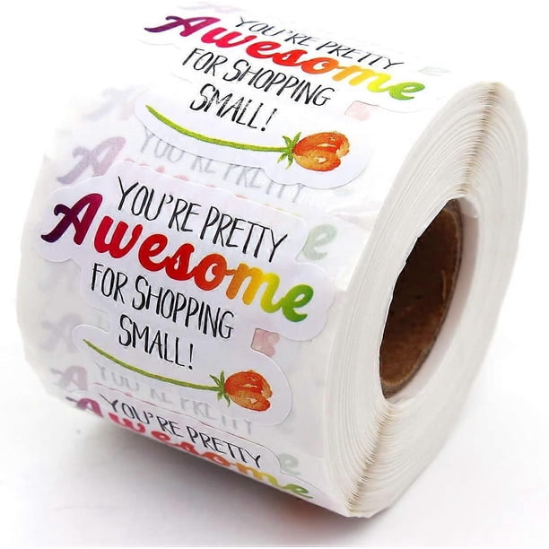 Muminglong 1.5 Inch Youre Pretty Awesome for Shopping Small Stickers, Small Shop Stickers, Thank You Sticker,Small Business, Packaging Sticker, 500 PC