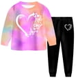 thumbnail image 2 of 3-4 Years Child Boys Girls Pajamas 2Pcs Pjs Sets Kids Long Sleeve Pullover Casual Pants Sleepwear Loungewear Tie Dye, 2 of 6